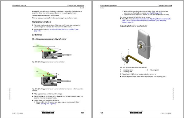 Liebherr Wheeled Excavator R930 Operator Manual 12276917 2021