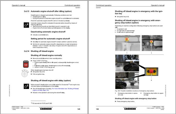 Liebherr Wheeled Excavator R936 Compact Operator Manual 12230809 2021
