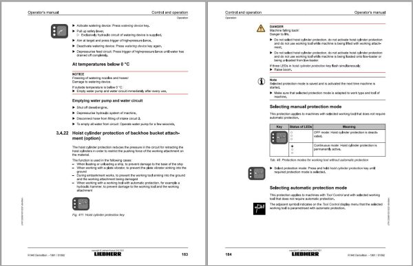 Liebherr Wheeled Excavator R940 Demolition Operator Manual 12269910 2021