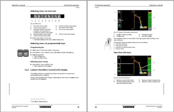 Liebherr Wheeled Excavator R940 R950 R960 Demolition Operator Manual 12220542 2021