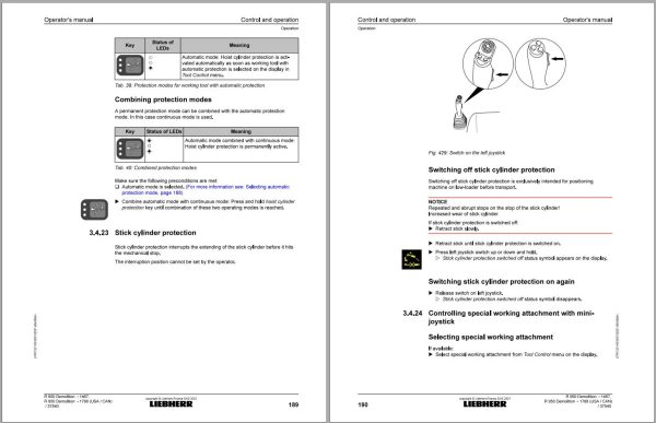 Liebherr Wheeled Excavator R950 Demolition Operator Manual 12214316 2021