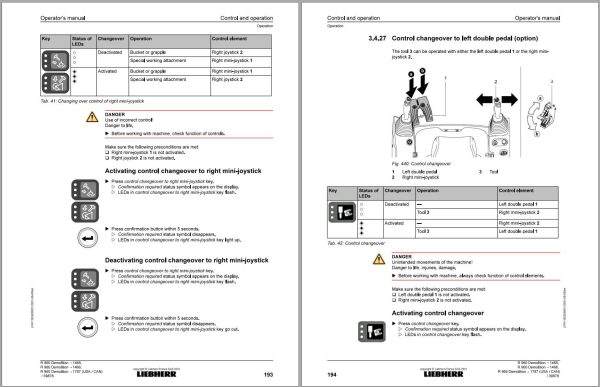Liebherr Wheeled Excavator R960 Demolition Operator Manual 11829208 2021
