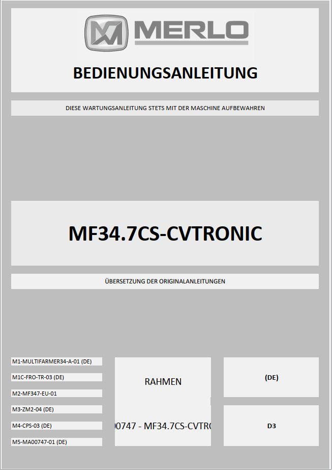 Merlo Multifarmer MF34.7 MF34.9 Service Manuals Schematics 2024