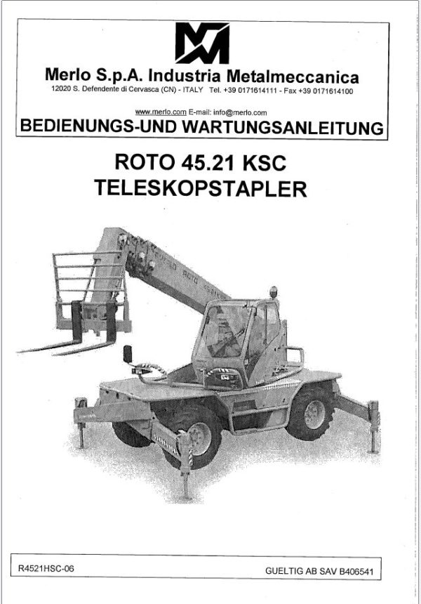 Merlo Roto KSC R45.19 R45.21 R50.16 Service Manuals Schematics 2024 2