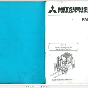 Mitsubishi Forklift FG40K FG40KL FG45K FG50K Parts Manual 98736 74000
