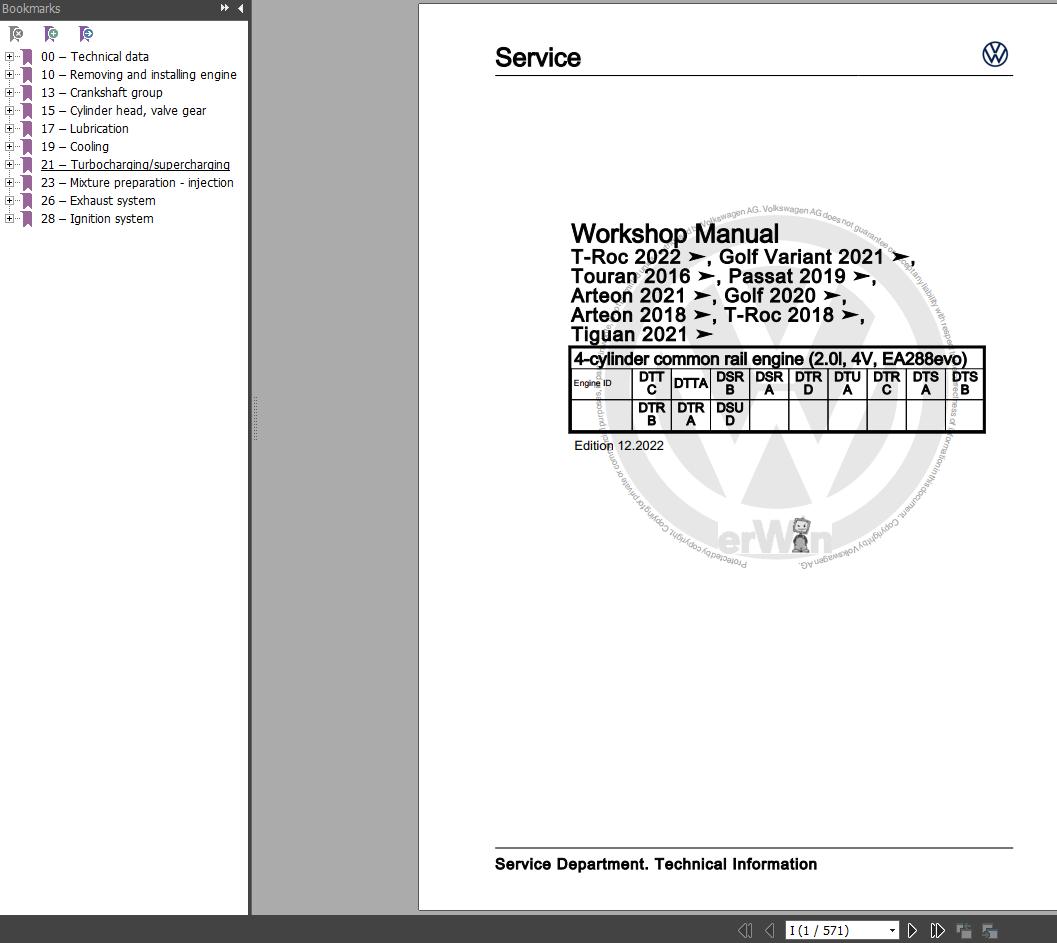 Volkswagen Arteon 2018 2020 Wiring Diagrams Maintenance and Repair Manuals 1