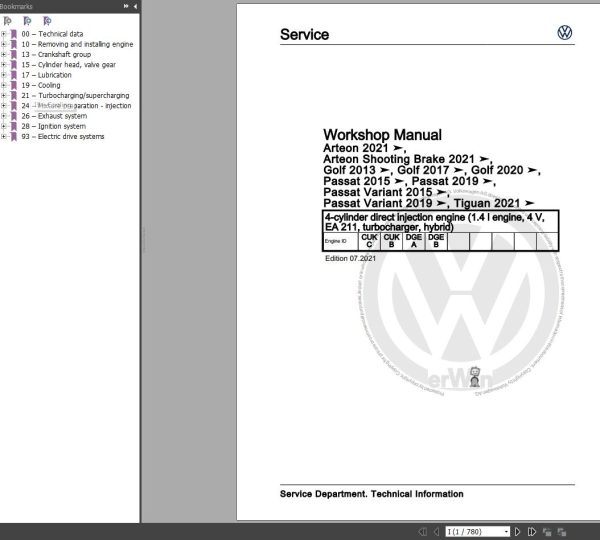 Volkswagen Arteon 2021 Wiring Diagrams Maintenance and Repair Manuals 1