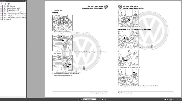 Volkswagen Golf Cabriolet 2002 Wiring Diagrams Maintenance and Repair Manuals 2