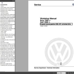 Volkswagen Golf IV Bora Wiring Diagrams Maintenance and Repair Manuals 1