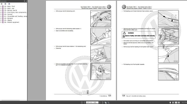 Volkswagen New Beetle Cabrio 2010 Wiring Diagrams Maintenance and Repair Manuals 3