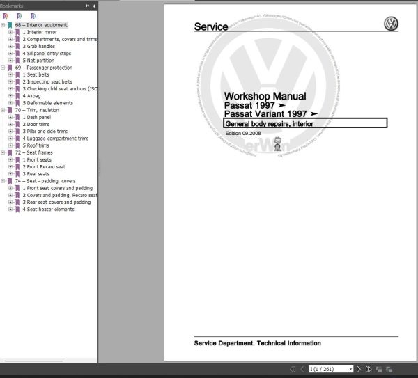 Volkswagen Passat 1997 2005 Wiring Diagrams Repair and Maintenance Manuals 1