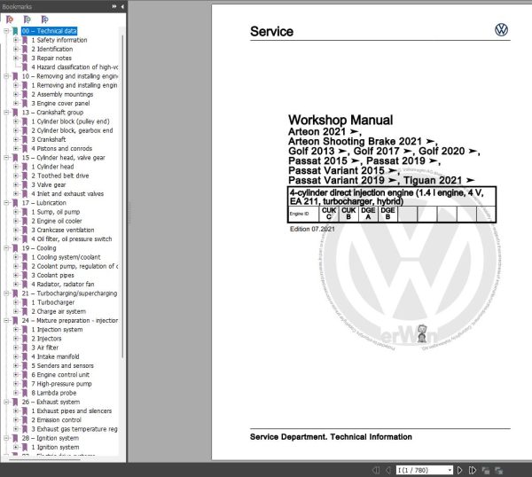 Volkswagen Passat 2011 2018 Wiring Diagrams Repair and Maintenance Manuals 1