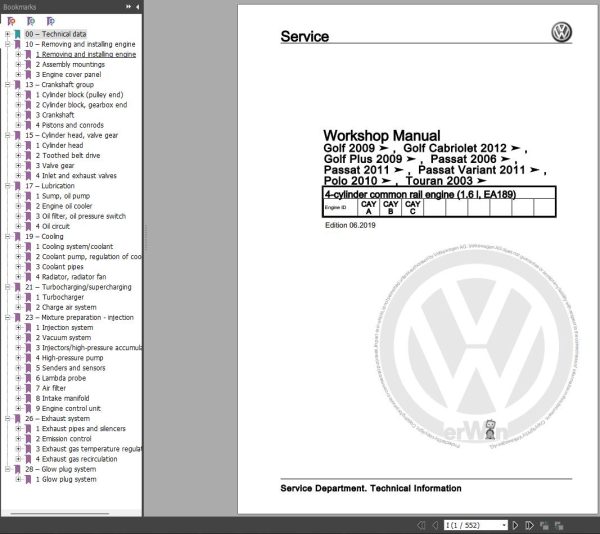 Volkswagen Polo 2010 2015 Wiring Diagrams Repair and Maintenance Manuals 1