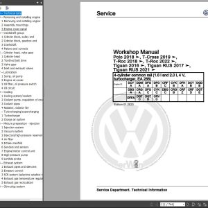 Volkswagen Polo 2018 2021 Wiring Diagrams Repair and Maintenance Manuals