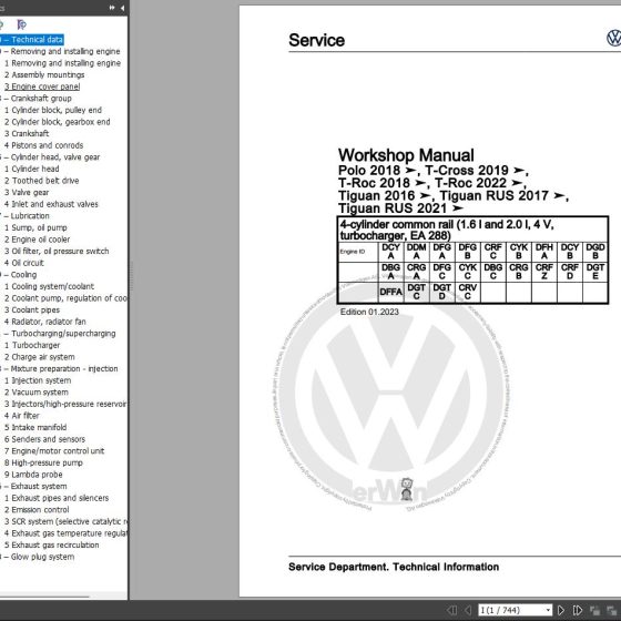 Volkswagen Polo 2010 - 2015 Wiring Diagrams Repair and Maintenance Manuals