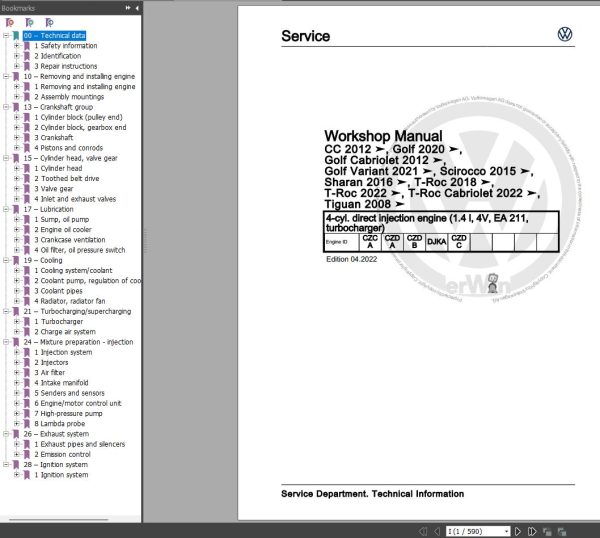 Volkswagen Scirocco 2008 2015 Wiring Diagrams Repair and Maintenance Manuals 1