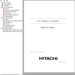 015 Hitachi Hydraulic Excavator UH033 Operation Manual EM104 2 3