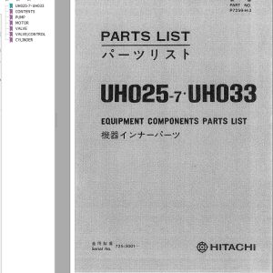 016 Hitachi Hydraulic Excavator UH033 Parts Catalog EN JP