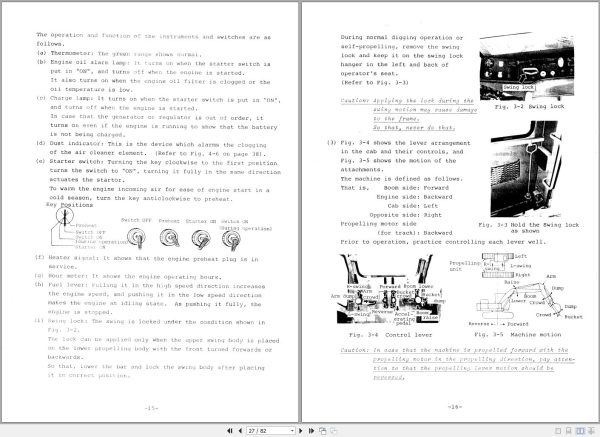 043 Hitachi Hydraulic Excavator UH052 Operation Manual EM155 8 4 1
