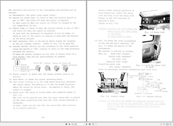 046 Hitachi Hydraulic Excavator UH052M Operation Manual EM157 2 4 1