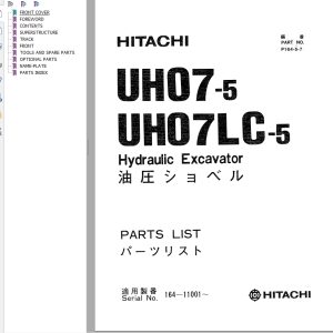 072 Hitachi Hydraulic Excavator UH07 5 Parts Catalog EN JP