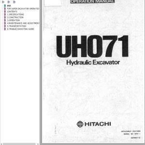 075 Hitachi Hydraulic Excavator UH071 Operation Manual EM740 1 2