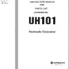 104 Hitachi Hydraulic Excavator UH101 Instruction Manual Parts List EMP7509 CQ 1