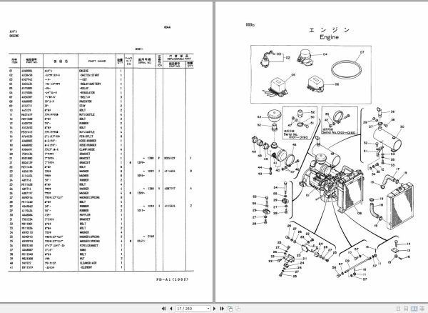 122 Hitachi Hydraulic Excavator UH122 Parts List EP171 2 3 EN JP 1