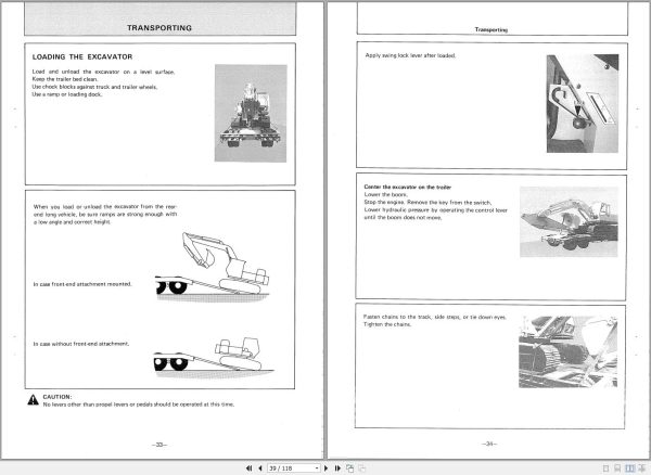 124 Hitachi Hydraulic Excavator UH123 Operation Manual EM156 1 1 1