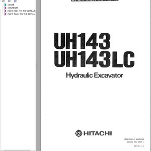 138 Hitachi Hydraulic Excavator UH143LC Operation Manual EM172 1 1