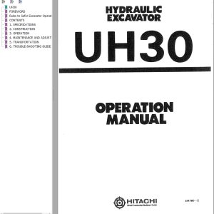 162 Hitachi Hydraulic Excavator UH30 Operation Manual EM780 2