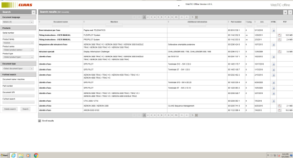 CLAAS WebTIC Offline IT 05.2024 Operator Manual Repair Manual Service Documentation