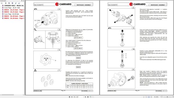 Carraro Telehandler 26.25 26.28 Axle Maintenance Repair Manual 908483 1