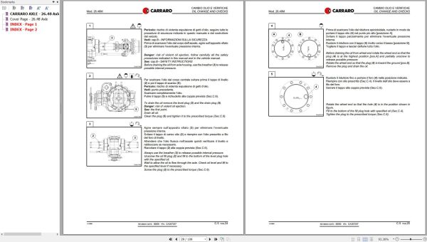 Carraro Telehandler 26.48 Axle Maintenance Repair Manual 908496 1