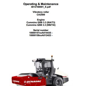 Dynapac CA2500 Parts Operation Maintenance Manual PDF 1