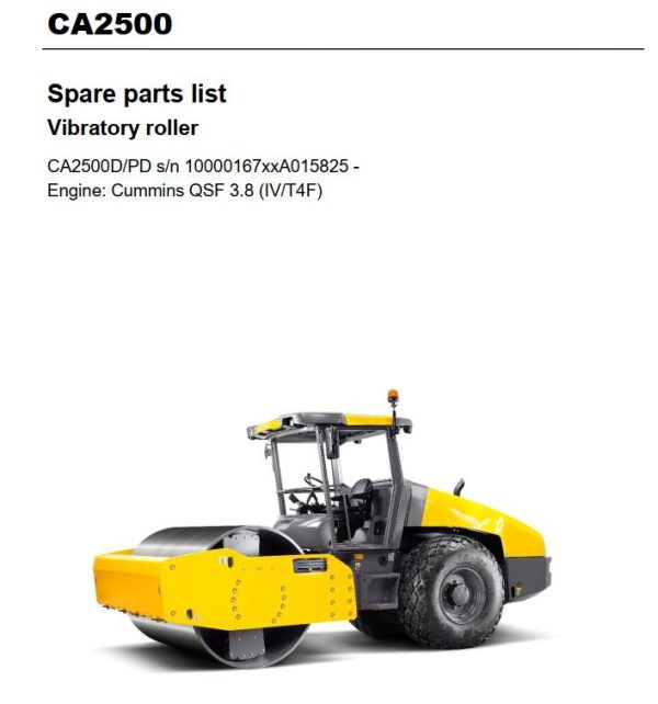 Dynapac CA2500 Parts Operation Maintenance Manual PDF 3