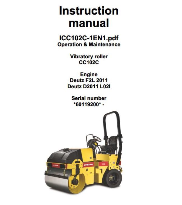 Dynapac CC102C Operation Maintenance Manual PDF 1