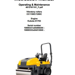 Dynapac CC1100C CC1200C Operation Maintenance Manual PDF 1