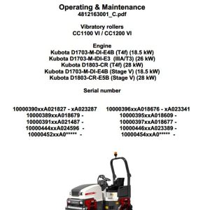 Dynapac CC1100VI CC1200VI Operation Maintenance Manual PDF 1