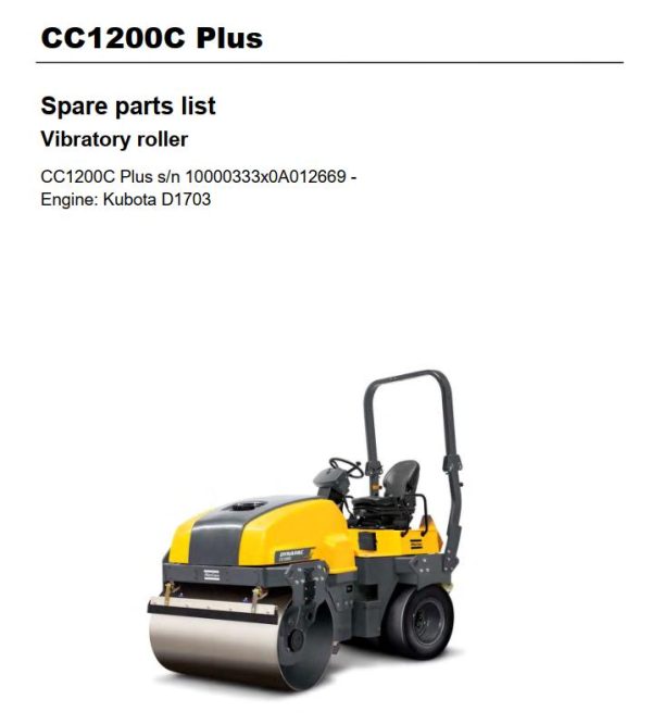Dynapac CC1200C Plus Parts Manual PDF 1