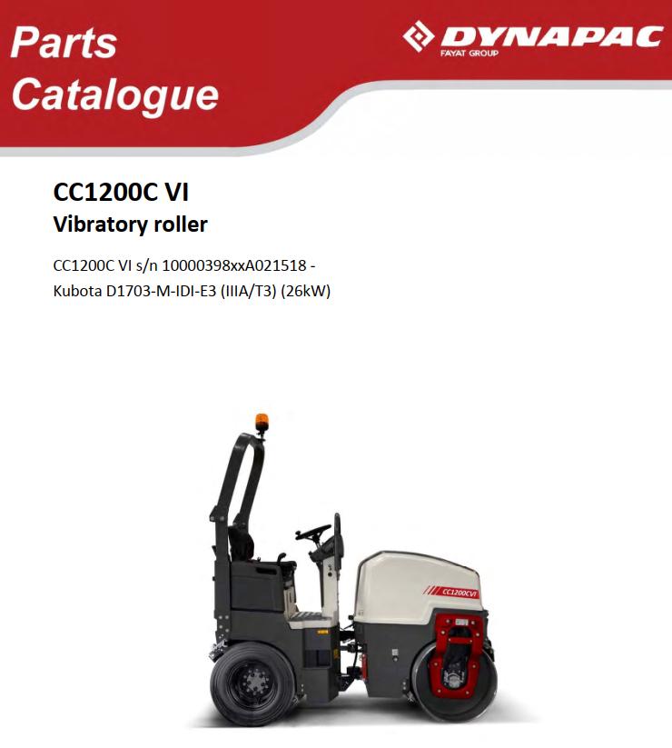 Dynapac CC1200C VI Parts Catalogue PDF 1