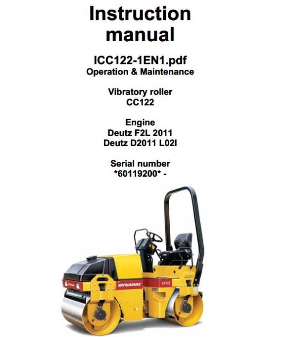 Dynapac CC122 Operation and Maintenance Manual PDF 1
