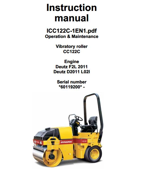 Dynapac CC122C Operation Maintenance Manual PDF 1