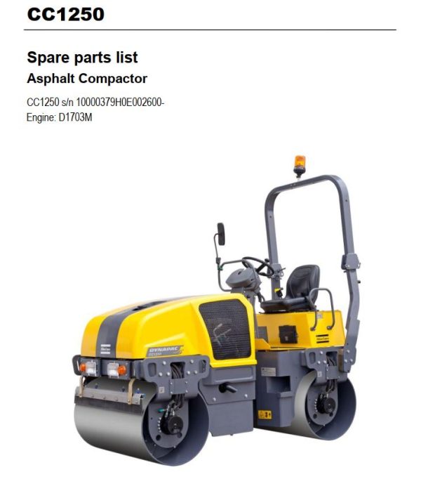 Dynapac CC1250 Parts Operation Maintenance Manual PDF 2 1