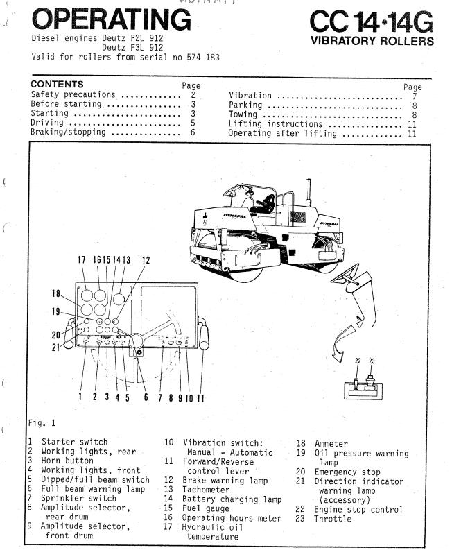 Dynapac CC14 CC14G Operation Maintenance Manual PDF 2