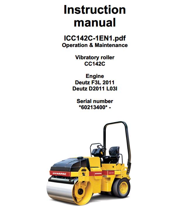 Dynapac CC142C Operation Maintenance Manual PDF 1