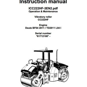 Dynapac CC222HF Operation Maintenance Manual PDF 1