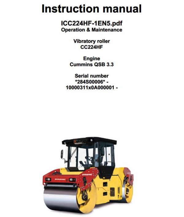 Dynapac CC224HF Parts Operation Maintenance Manual PDF 2