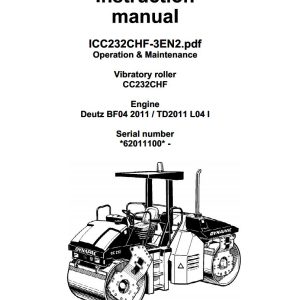 Dynapac CC232CHF Operation Maintenance Manual PDF 1