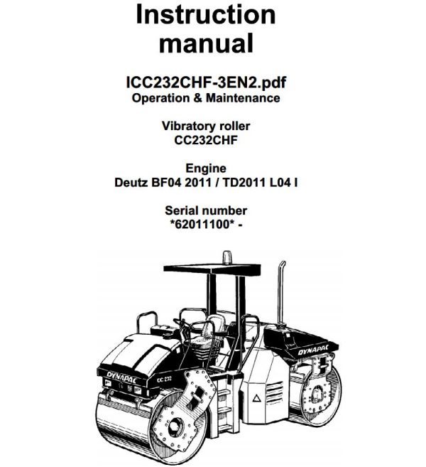 Dynapac CC232CHF Operation Maintenance Manual PDF 1